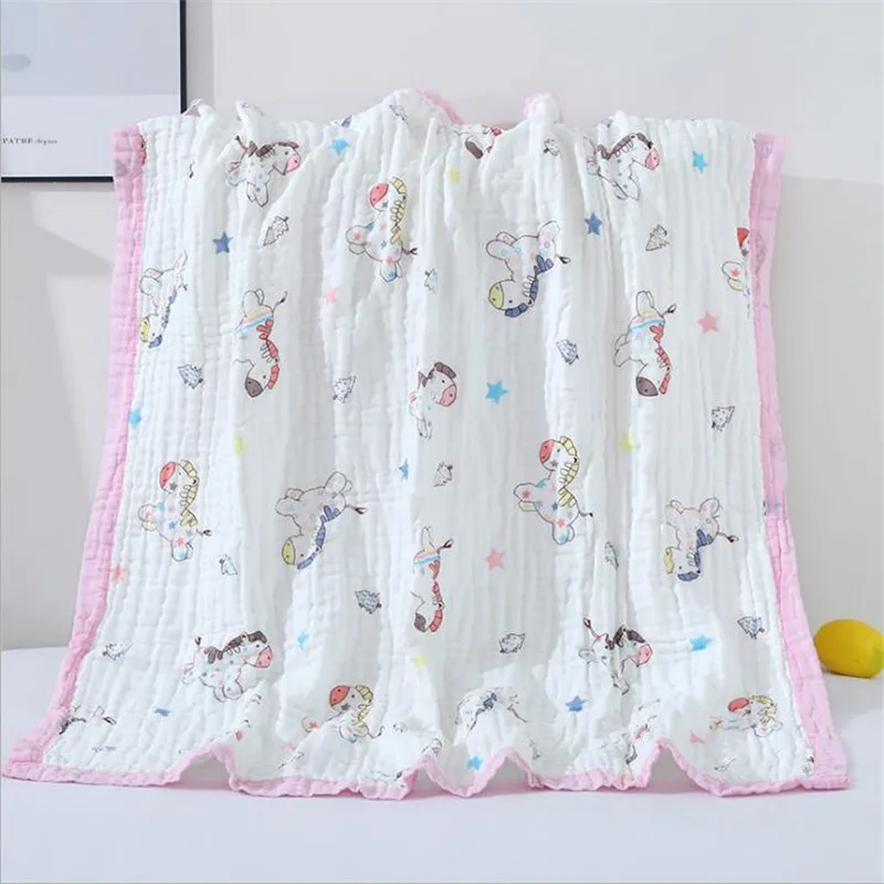 6 слойное супер мягкое муслиновое одеяло Хлопковое для пеленания Детское
