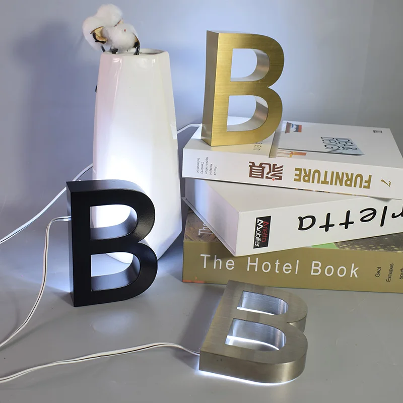 Водонепроницаемый металлический 3D LED номер дома пластин из нержавеющей стали на