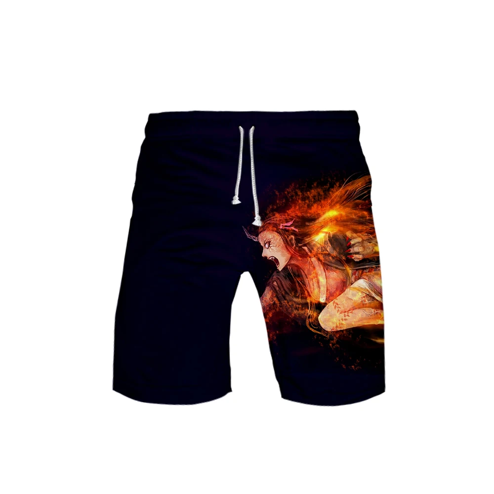 

Demon Slayer: Kimetsu No Yaiba Men Shorts Beachwear 3D Print Anime Short Trousers Causal Drawstring Sportwear Shorts Cartoon