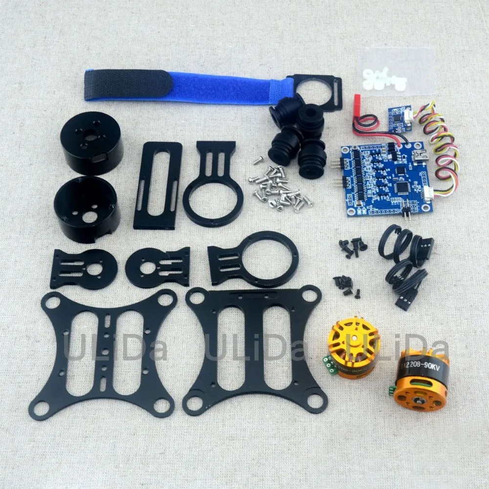 

Black 2 Axis Brushless Gimbal Metal Black Mount Kit ,2208 Motor, Simple For DJI Phantom 2 X350 Gopro Hero 2 3 DIY