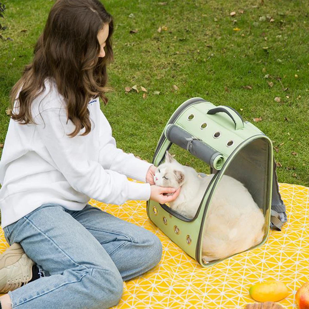 

Pet Backpack Cat Carrying Bag Transparent PVC Large Capacity Pet Bag Outdoor Travel Backpack Dog Carrying Supplies