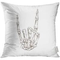 emvency decorative throw pillow case cushion cover rock skeleton hand heavy metal tattoo punk zombie vintage graphic death