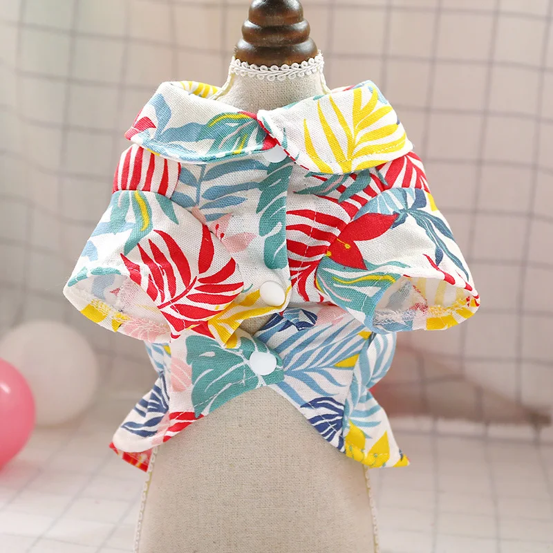 

Pet Dog Cat Spring and Summer New Style Small and Medium-sized Dogs Holiday Casual Hawaii Flower Skirt