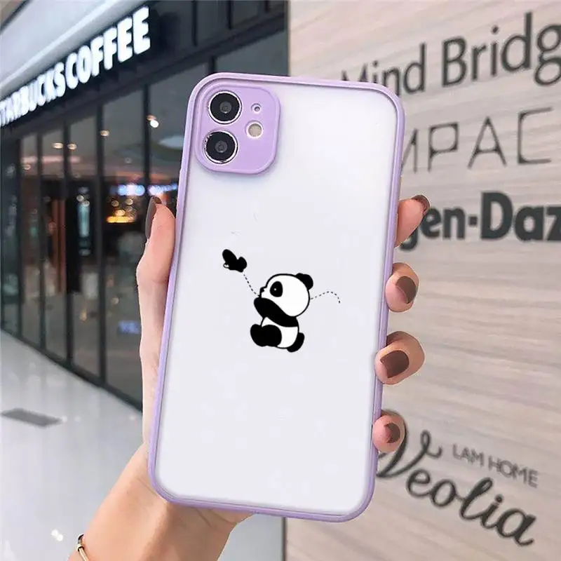 

Lovely cartoon panda animal Phone Case matte transparent For iphone 7 8 11 12 plus mini x xs xr pro max cover