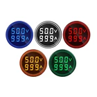 Мини цифровой вольтметр Амперметр 22 мм круглый AC 50-500 В 0-100A Ампер Вольт измеритель напряжения двойной светодиодный индикатор пилотный светильник