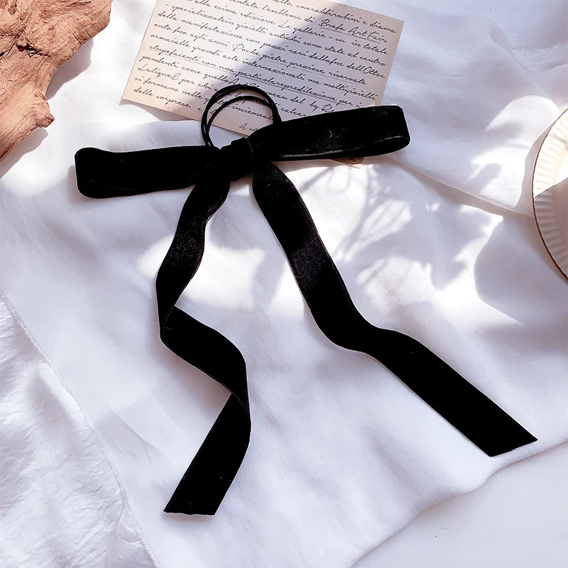 

French Lazy Streamer Velvet Hair Rope Women's Bow Tie High Elasticity Hair Headdress Hair Accessories Women's Hair Rope