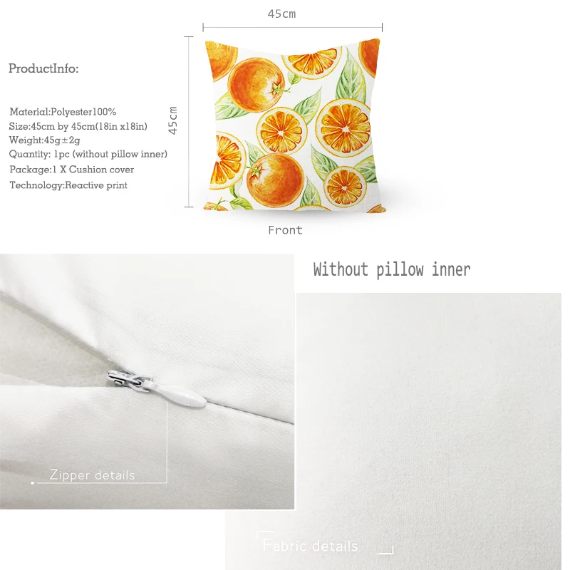 Свежие фрукты Подушка Чехол оранжевая дома декоративные персиковый Кожа вельвет
