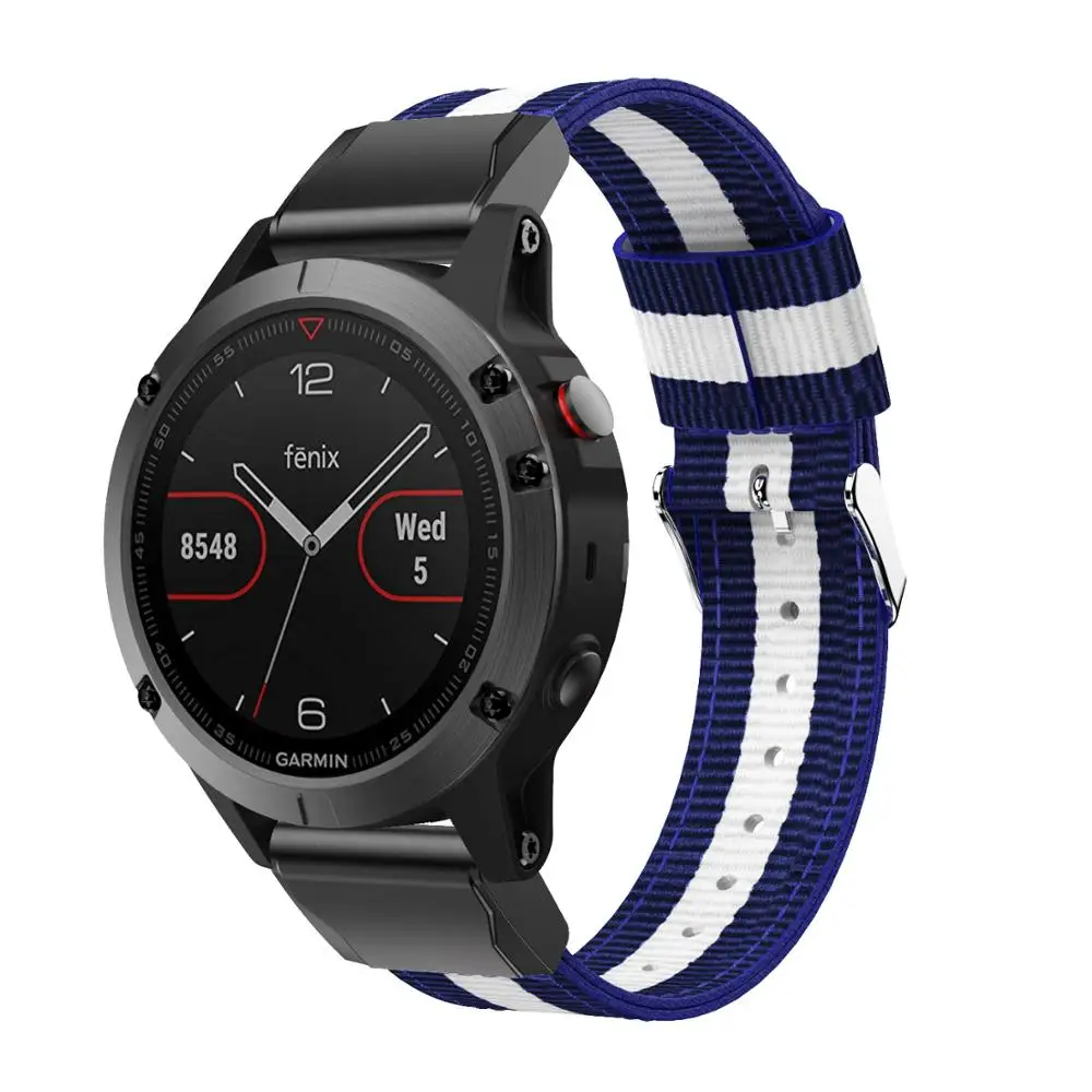 Ремешок нейлоновый для Garmin Fenix 3 5 5X 5S 6 6X 6S PRO быстросменный спортивный браслет