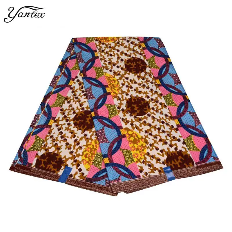 18050049 YANTEXTILE новая Анкара ткань Африканский настоящий воск принт Tissu Africain 6 ярдов настоящий воск Африканский батик ткань для свадебного платья - Цвет: 18050049