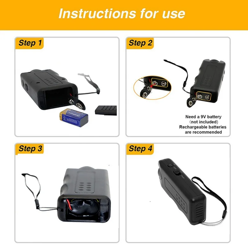 

Handheld Dog Repellent Trainer Ultrasonic Pet Deterrent Barking Stopper Dog Trainer Device With LED Flashlight Harmless Supplies