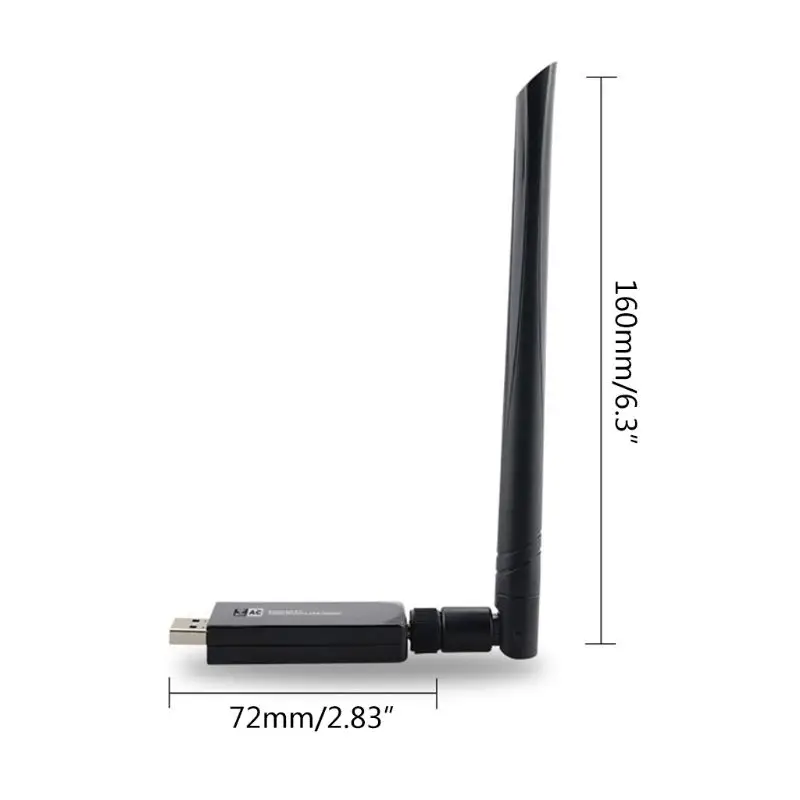 

Dual Band 2.4G/5G WiFi USB3.0 Adapter Wireless High Gain Antenna Net-work Card