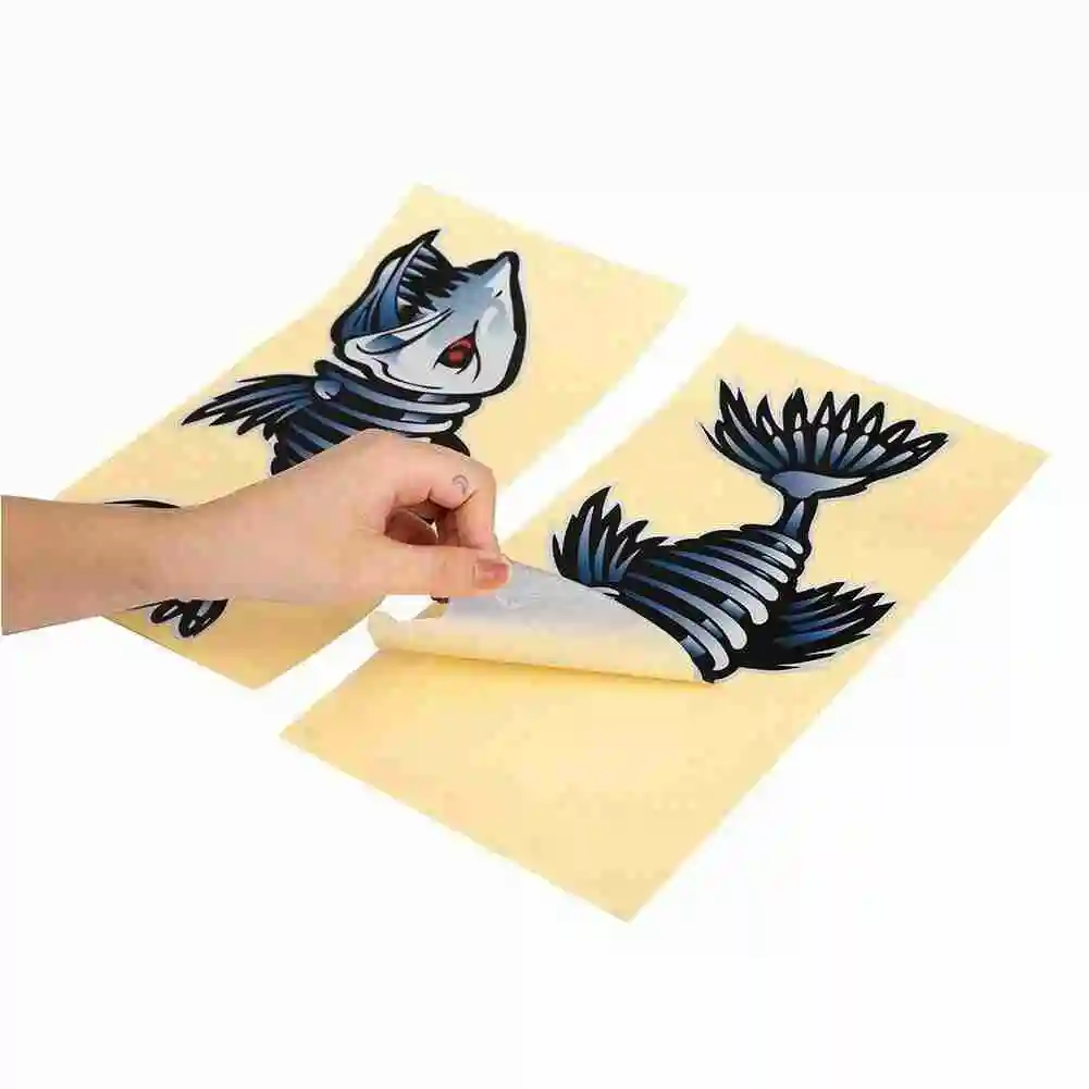 

Universal 3D Car Accessories Car-styling Skeleton Shark Car Sticker And Decal Go Fish 2 Pcs Car Stickers Car Accessories