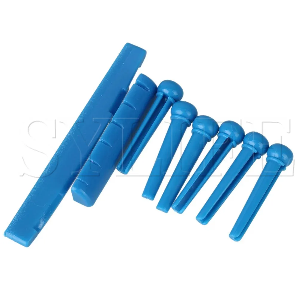 Голубое народное гитарное седло пластиковые мостовые штифты инструменты набор