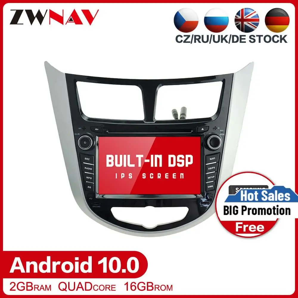 Автомагнитола мультимедийная 2 din android 10 0 видеоплеер навигация GPS для hyundai Verna /Accent