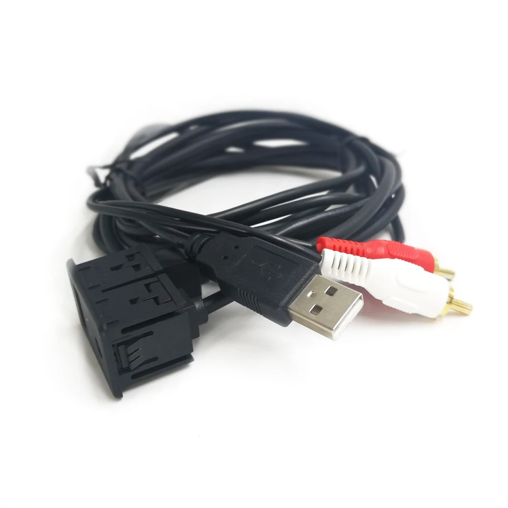 Автомобильный AUX USB аудио адаптер кабель 2RCA 100 см Замена для Benz Mercedes BMW Audi Skoda