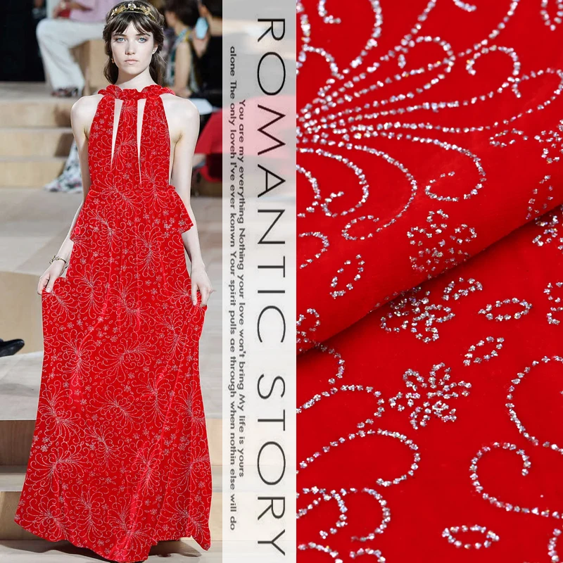 

Thicken bronzing silk Joe velvet fabric silk velvet silk clothing cloth breathable soft dress silk fabric wholesale fabric