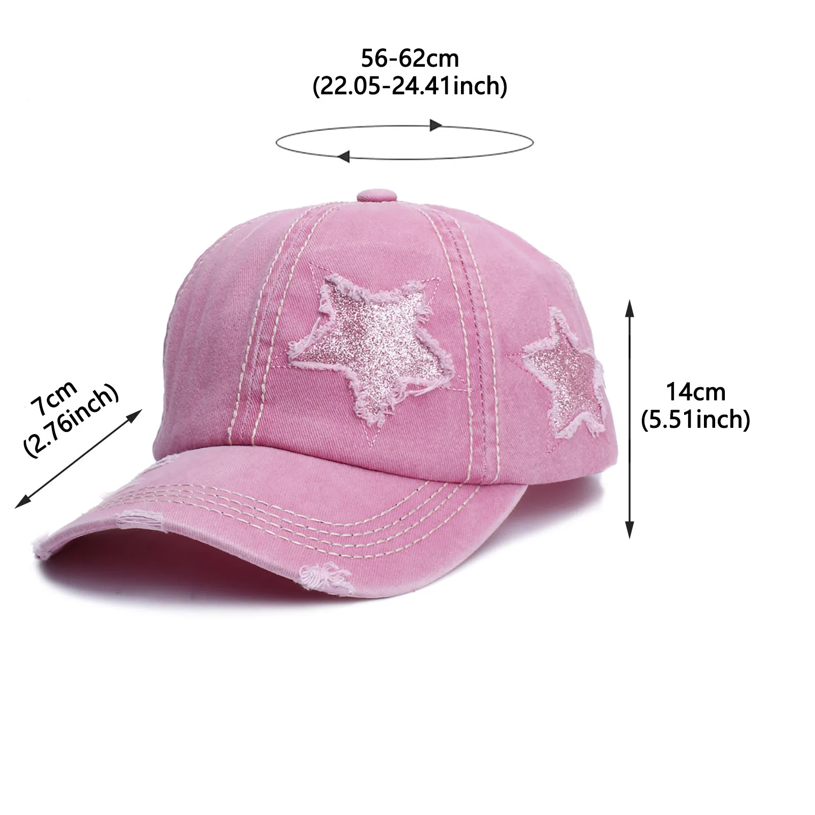 

Baseball Cap Women Men Washed Star Pattern Cotton Denim Baseball Hat Unisex Casual Adjustable Caps Outdoor Trucker Snapback Hats