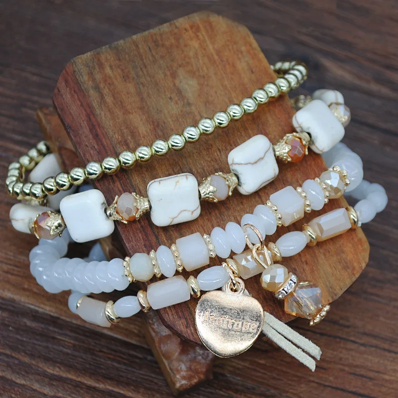 Fashion Korean Woven Beaded Bracelet Female Multi-layer Elastic Men's Jewelry Gift | Украшения и аксессуары