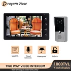 Видеодомофон Dragonsview 7 дюймов, проводной Визуальный дверной звонок 1000TVL, камера для домашнего доступа, система контроля доступа