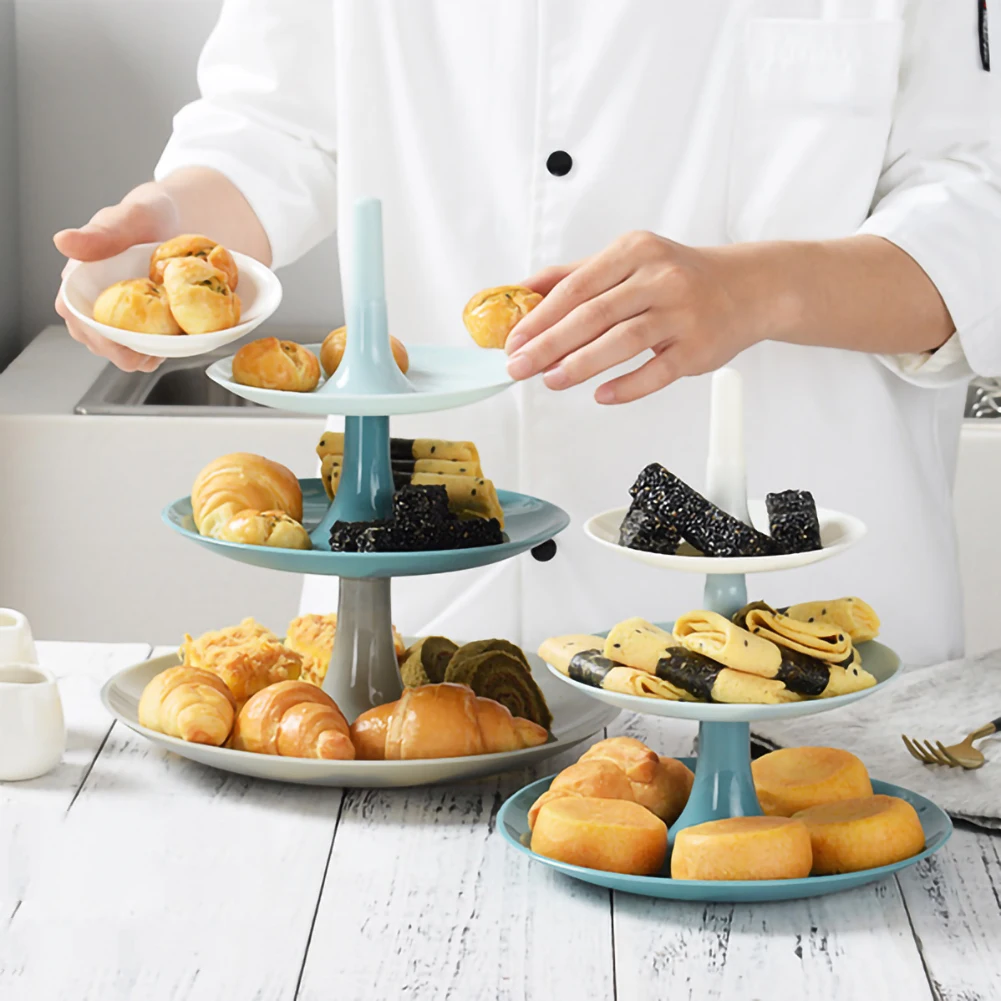 

Creative Three-Layer Fruit Plate Cake Rack Kitchen Living Room Dessert Vegetable Storage Rack Wedding Birthday Fruit Shelf