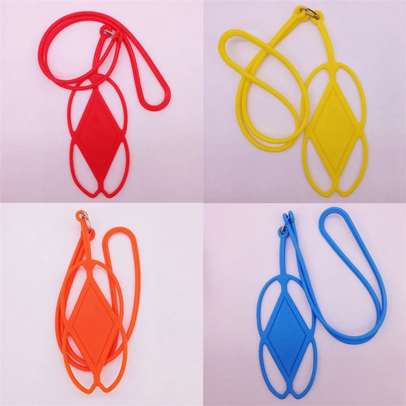 

Silicone neckband travel mobile phone lanyard sports anti-lost lanyard suitable for mobile phone ID card ID card work permit key