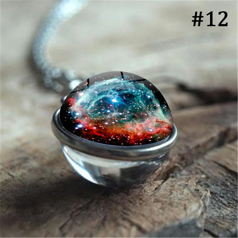 Новое двустороннее ожерелье с кулоном в виде туманности и галактики ювелирное