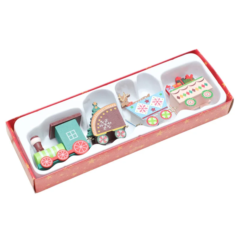 Рождественское деревянное украшение в виде поезда милое подарок Санта-Клаусу