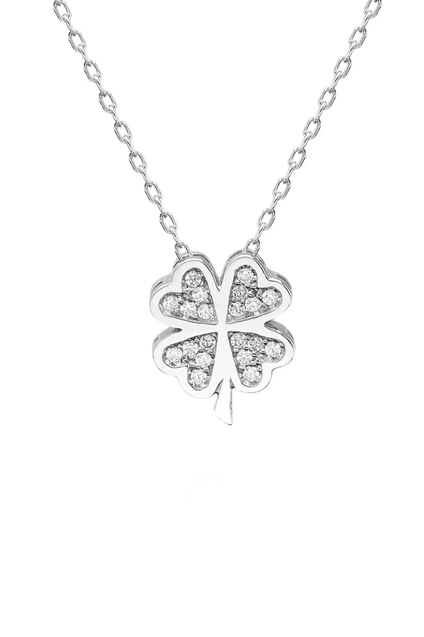 

Certified Swarovski Cubic Zirconia Clover 925 Silver Necklace