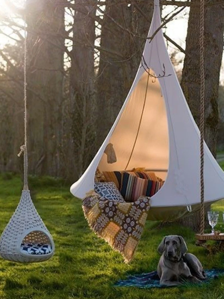 Adventurer Single Outdoor Garden Camping Hammock Seat Bed Red & Black 