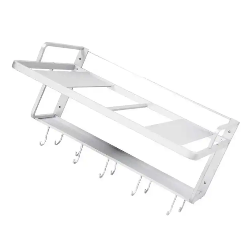 

Adjustable Double Layers Hanging Kitchen Microwave Oven Rack Stand Kitchen Storage Shelf Organizer Holder