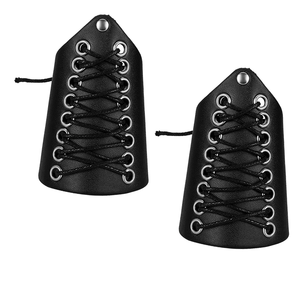 2 шт. черные шнурки из искусственной кожи в стиле панк регулируемый браслет