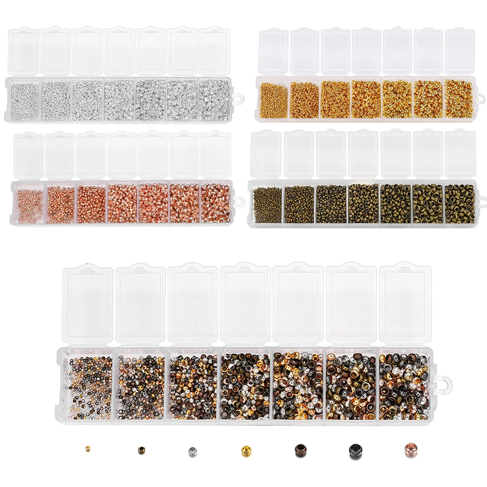 

1750 шт./кор. разноцветные Обжимные бусины с шариками, серьги, ожерелье, цепочка для браслета «сделай сам», комплекты для изготовления ювелирн...