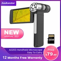andonstar new ad203 children handheld digital microscope 1080p with 8 led zoom magnifier use home biology observation tool gift