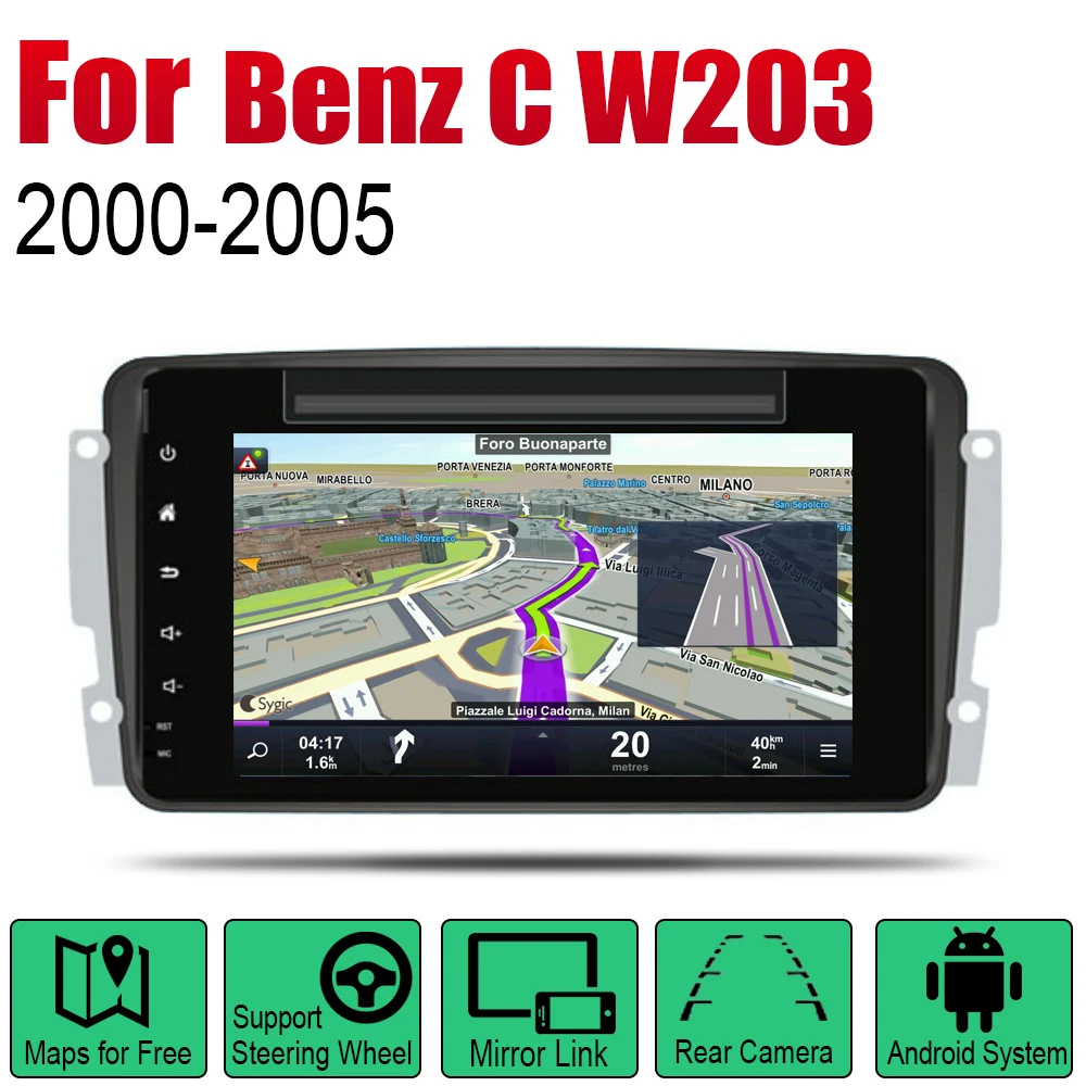 Автомагнитола DVD плеер GPS навигация для Mercedes Benz C W203 2000 2001 2002 2003 2004 2005 NTG Android HD