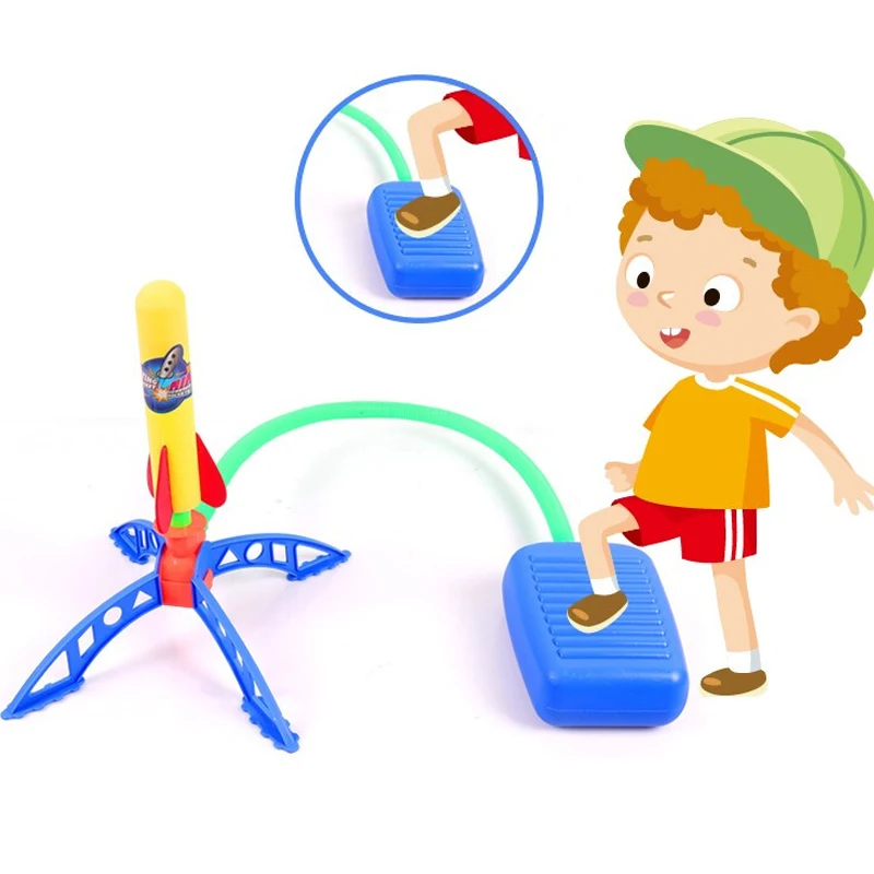 

New Air Pressed Stomp Rocket Pedal Games Outdoor Sports Kids Launchers Step Pump Skittles Foot Family Board Toys For Children