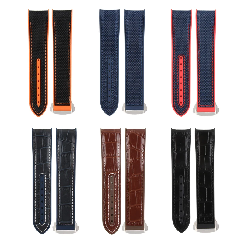 Ремешок для часов из натуральной кожи с изогнутым концом 20 мм 22