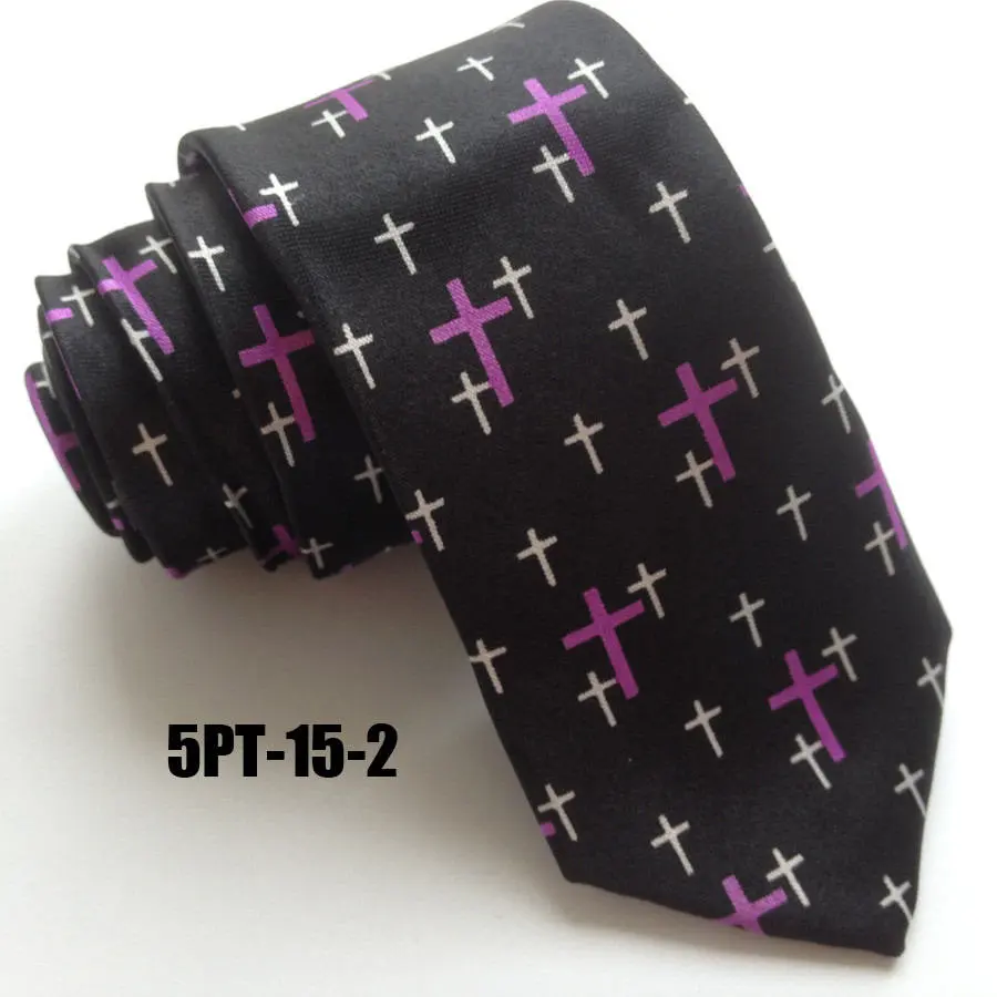 Мужской тонкий галстук 5 см галстуки пастора для церкви с Иисусом Бог