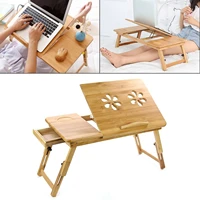 bamboo portable folding legs laptop notebook table bed sofa tray pc desk stand