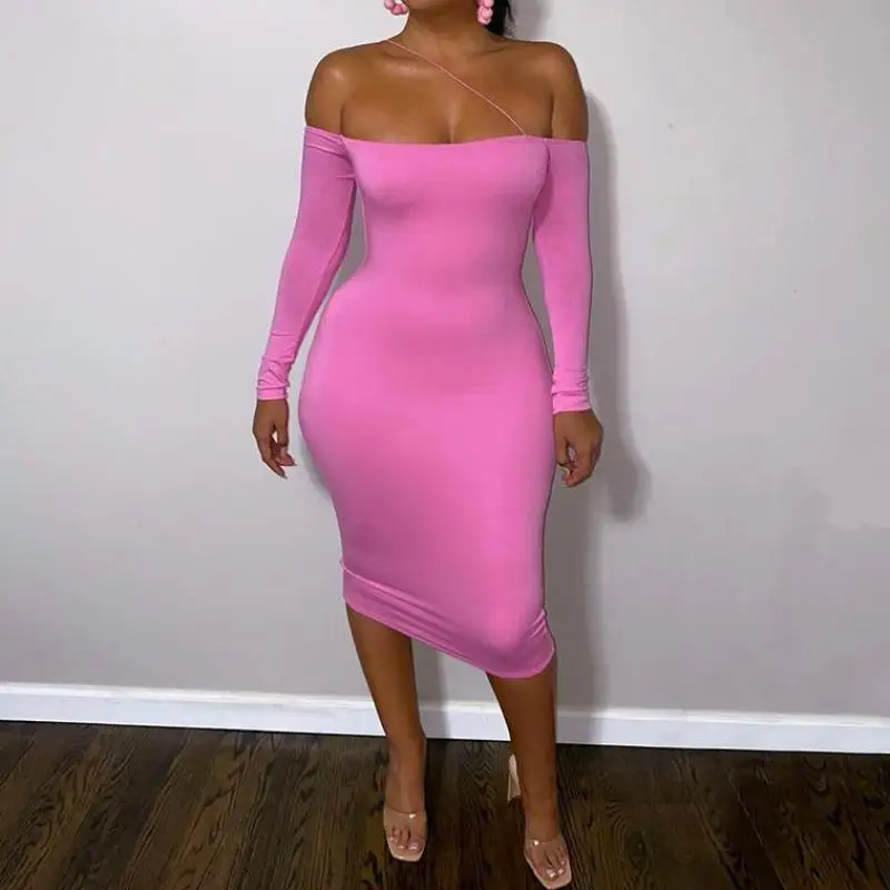 

Женское облегающее платье миди с запахом, элегантное модное Клубное платье с длинным рукавом и перекрестными лямками, привлекательные обле...