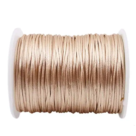 Gold Rope 1 шт. атласная шелковая веревка, нейлоновый шнур, цветной 1 мм, 80 м, детский прорезыватель, аксессуары для прорезывания зубов, ожерелье, трещотка, шнур, инструмент «сделай сам» - Цвет: Gold Rope