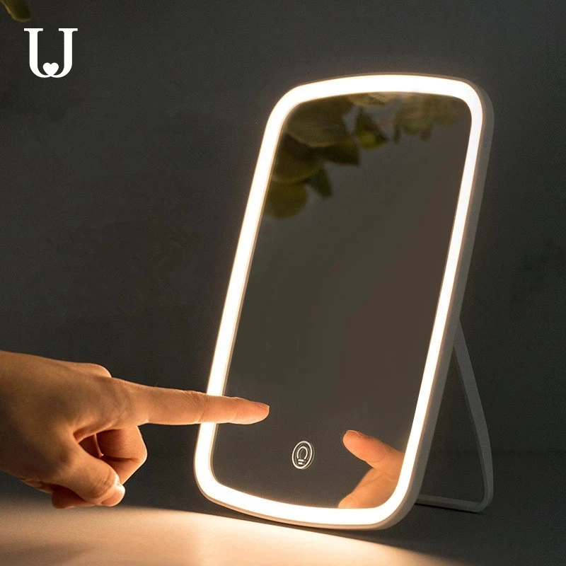 

Youpin Mirror with LED Cosmetic Mirror with Touch Dimmer Switch Battery Operat Stand for Tabletop Bathroom Bedroom Travel