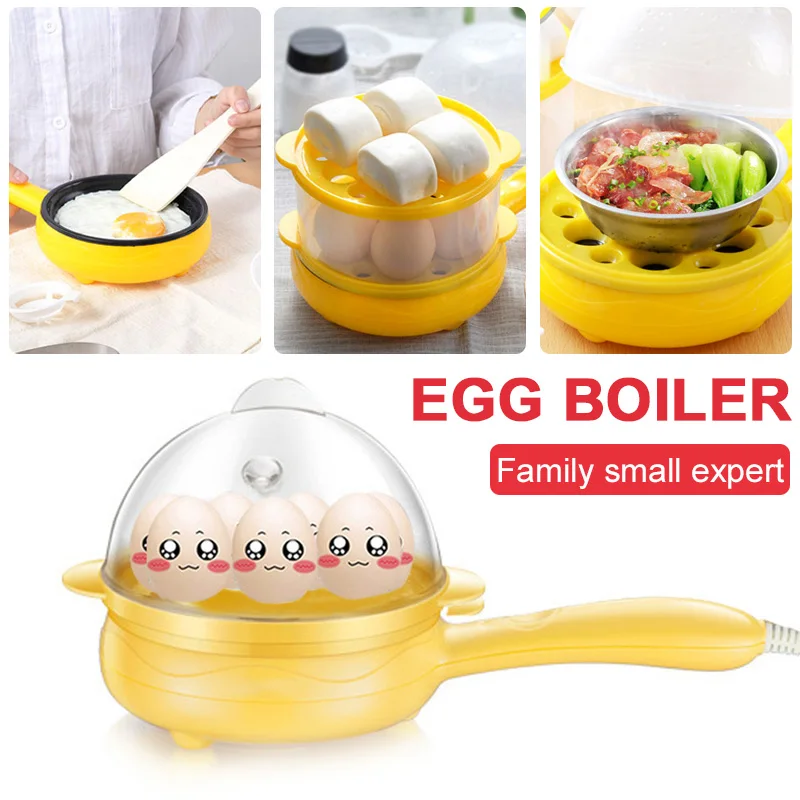 Electric Cooker Frying Pan Egg Boiler 220V 2 in 1 Water Heater Fryers Portable Kitchen Cooking Equipment Multifunctional Pot | Бытовая