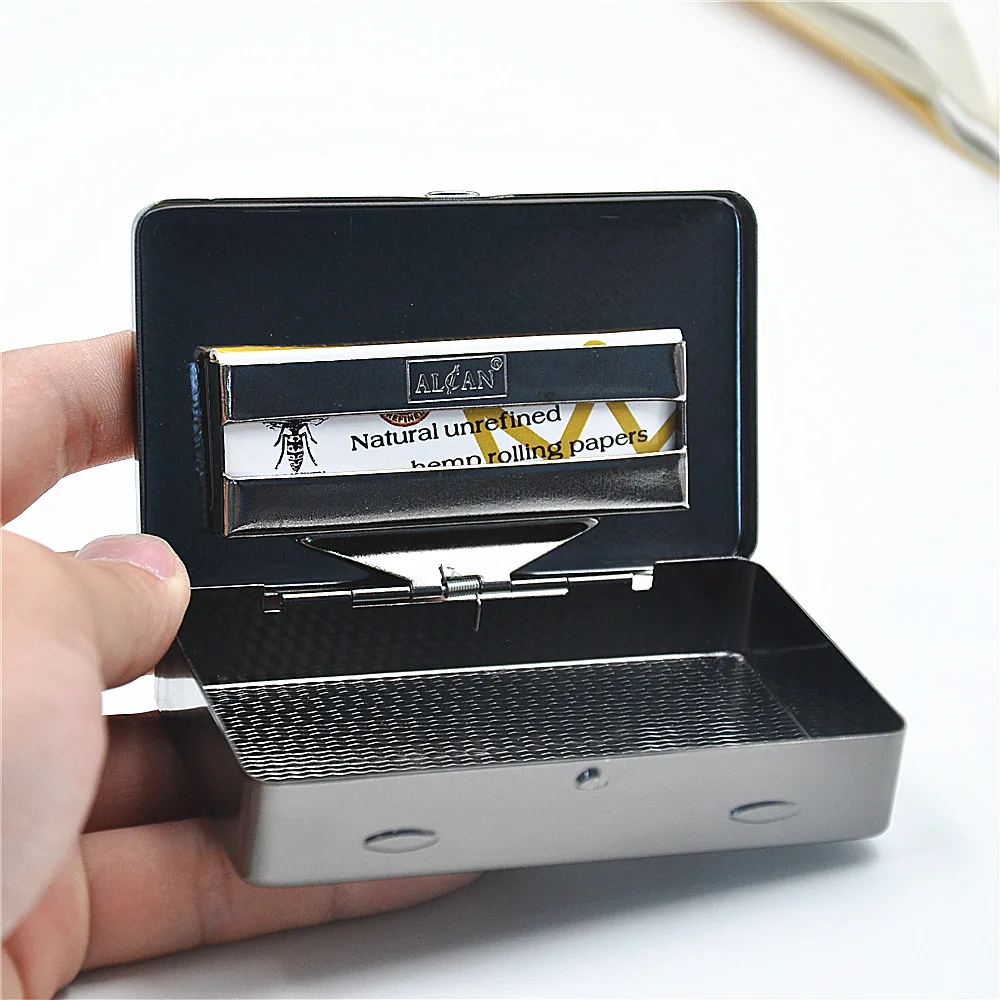 Новый 1 шт. Серебряный табак Коробка для хранения Humidor прокатки машина контейнер