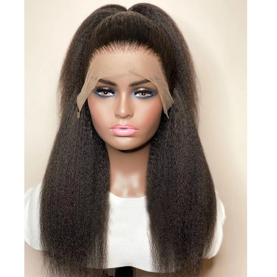 

HD Transparent Lace Frontal Wig Yaki Straight Wigs 13x4 Lace Front Wigs For Black Women 150% Peruvian Human Hair Wigs Preplucked