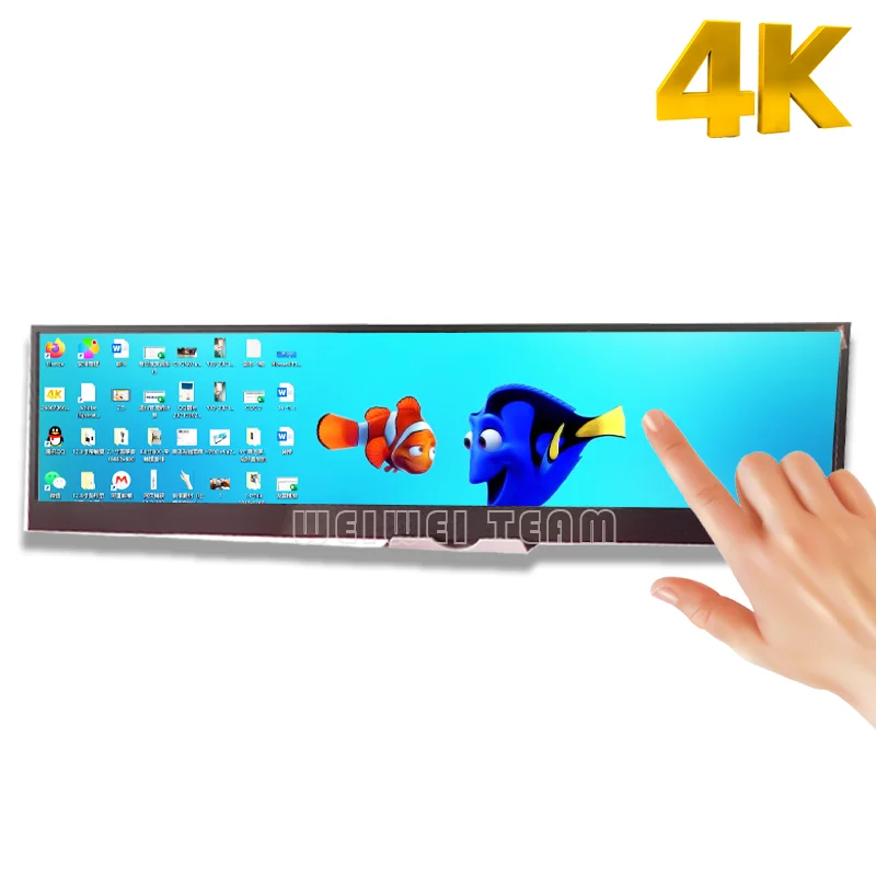 Monitor t&aacute;ctil 4K de 14 pulgadas, 3840x1100, Panel de consola de juegos LCD IPS, placa controladora de 60Hz para tel&eacute;fono m&oacute;vil, Raspberry pi-0
