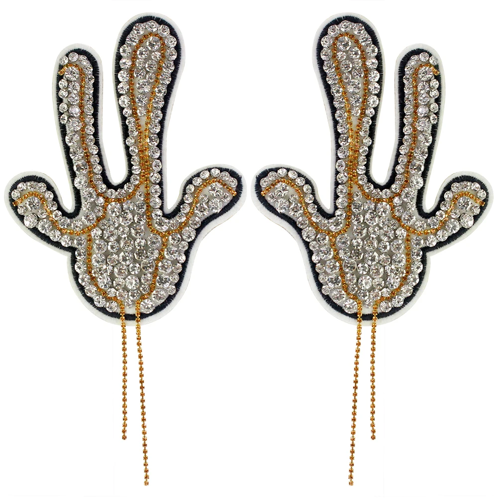 Милая Цепочка с кристаллами украшенная бусинами аппликация Стразы в виде