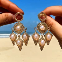 docona luxury pearl stone drop dangel earrings for women geometry tassel statement earring ladies party jewelry gift %d1%81%d0%b5%d1%80%d1%8c%d0%b3%d0%b8