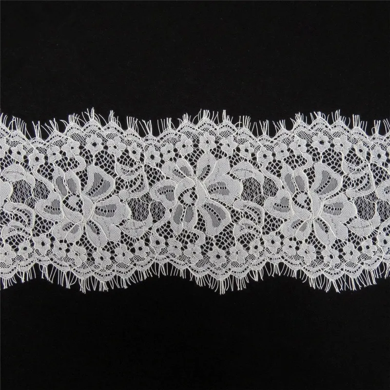 3meters eyelash lace ribbon side row small flower clip large trims 15cm strand Imported machine weaving african fabric | Дом и сад