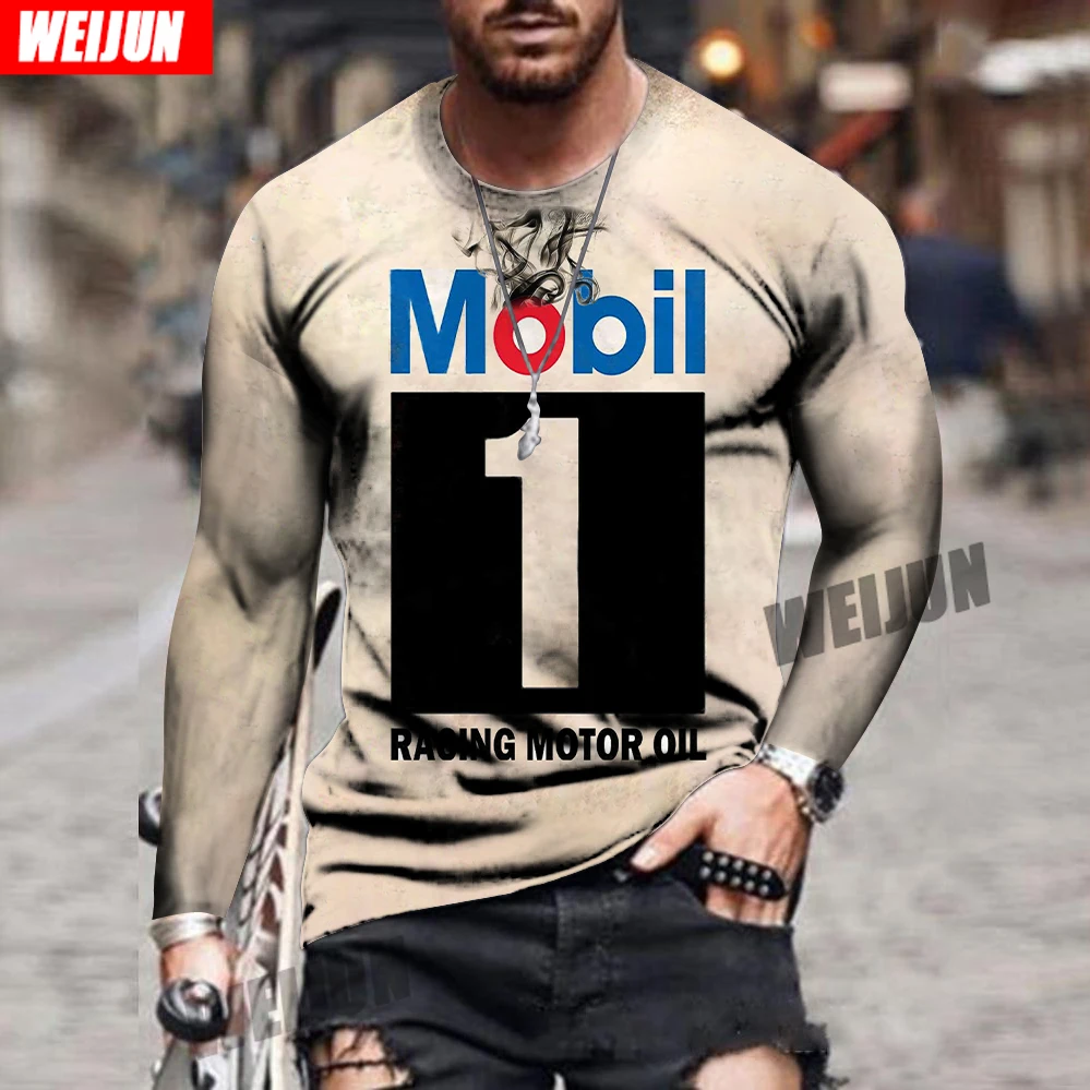 

Мужская футболка с длинным рукавом, круглым вырезом и 3D-принтом