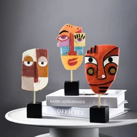 modern resin crafts abstract face art ornament creative living room wine cabinet decoration home decoration accessories